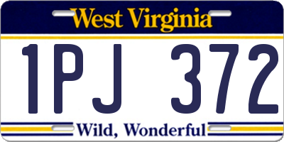 WV license plate 1PJ372