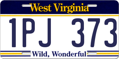 WV license plate 1PJ373