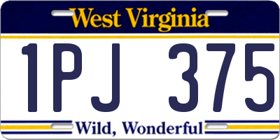 WV license plate 1PJ375