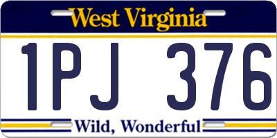 WV license plate 1PJ376