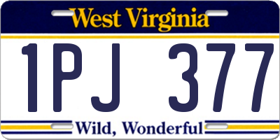 WV license plate 1PJ377