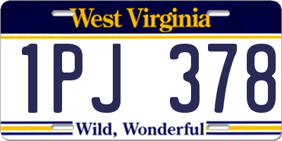 WV license plate 1PJ378