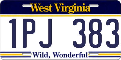 WV license plate 1PJ383