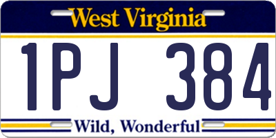 WV license plate 1PJ384