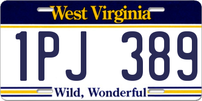 WV license plate 1PJ389