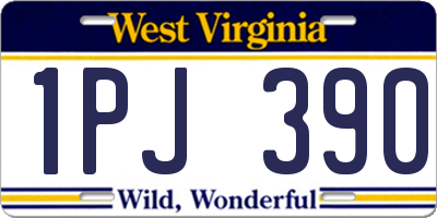 WV license plate 1PJ390