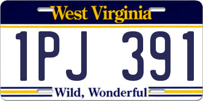 WV license plate 1PJ391