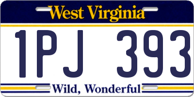 WV license plate 1PJ393