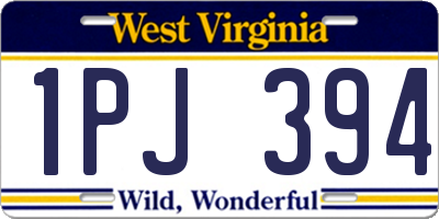 WV license plate 1PJ394