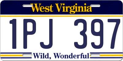 WV license plate 1PJ397