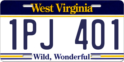 WV license plate 1PJ401