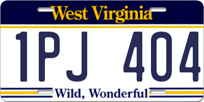 WV license plate 1PJ404