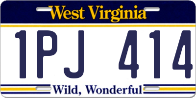 WV license plate 1PJ414