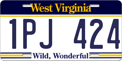 WV license plate 1PJ424