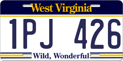 WV license plate 1PJ426