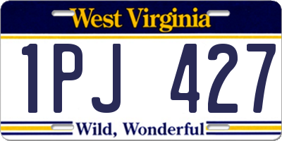 WV license plate 1PJ427