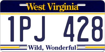 WV license plate 1PJ428