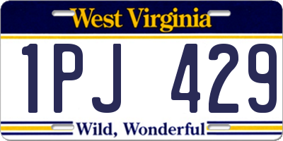 WV license plate 1PJ429