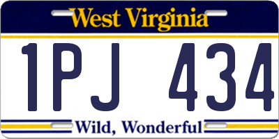 WV license plate 1PJ434