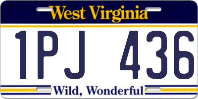 WV license plate 1PJ436
