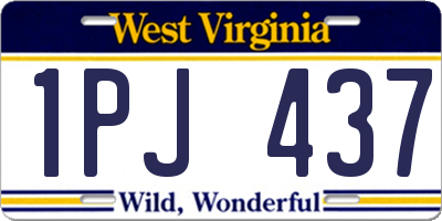 WV license plate 1PJ437