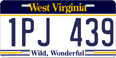 WV license plate 1PJ439