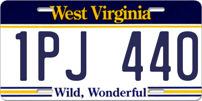 WV license plate 1PJ440