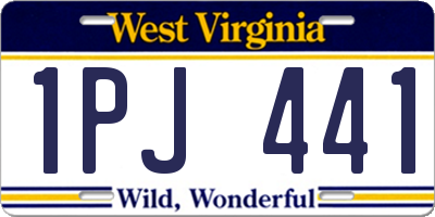 WV license plate 1PJ441