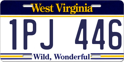 WV license plate 1PJ446