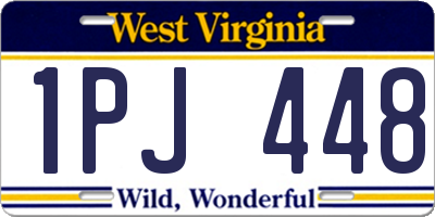 WV license plate 1PJ448