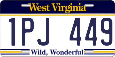 WV license plate 1PJ449