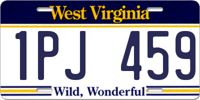 WV license plate 1PJ459