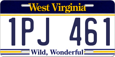 WV license plate 1PJ461