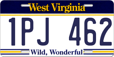 WV license plate 1PJ462