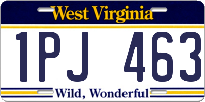 WV license plate 1PJ463