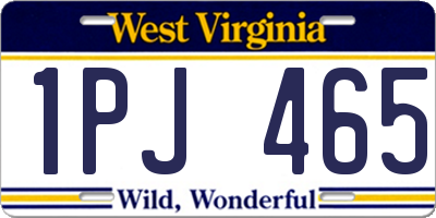 WV license plate 1PJ465
