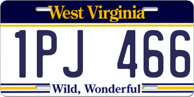 WV license plate 1PJ466