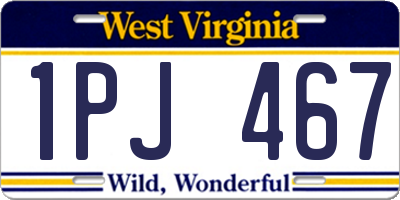 WV license plate 1PJ467