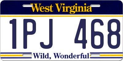 WV license plate 1PJ468