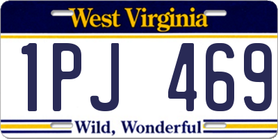 WV license plate 1PJ469