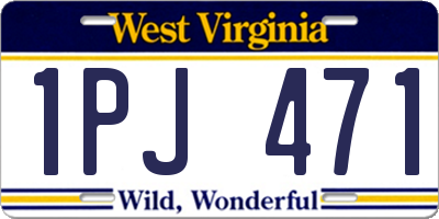 WV license plate 1PJ471