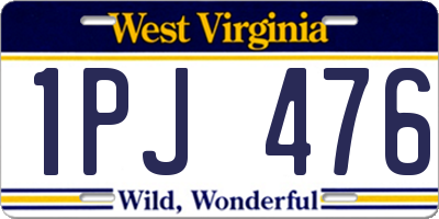 WV license plate 1PJ476