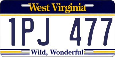 WV license plate 1PJ477
