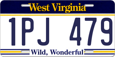 WV license plate 1PJ479
