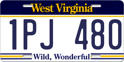 WV license plate 1PJ480