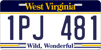 WV license plate 1PJ481