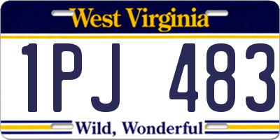 WV license plate 1PJ483