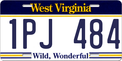 WV license plate 1PJ484