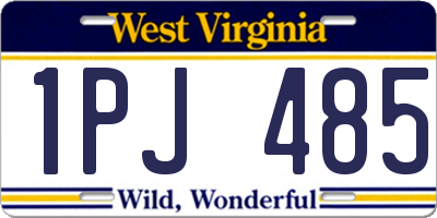 WV license plate 1PJ485