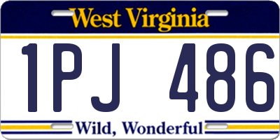 WV license plate 1PJ486